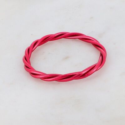 Brazalete budista retorcido rojo oscuro