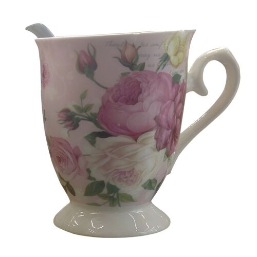 Mug with flowers in a gift box