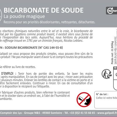 Etiqueta de bicarbonato de sodio x 50