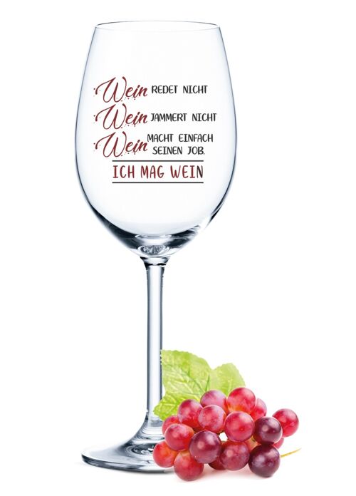 Leonardo Daily Weinglas mit UV-Druck - Wein redet nicht, Wein jammert nicht - 460 ml - Geeignet für Rotwein und Weißwein