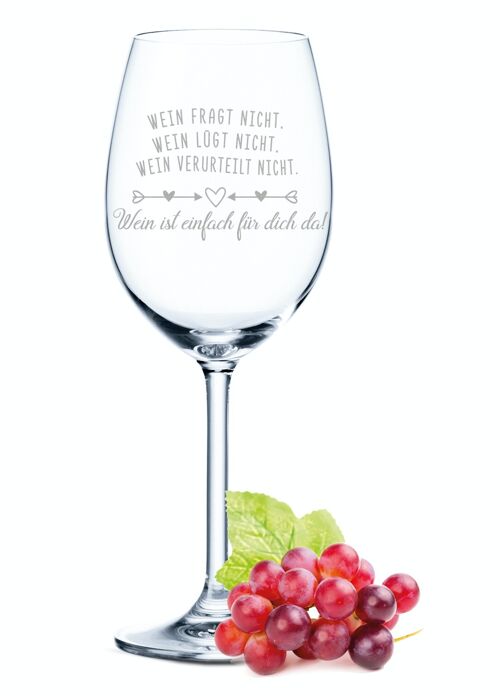 Leonardo Daily Weinglas mit Gravur - Wein ist einfach für dich da - 460 ml - Geeignet für Rotwein und Weißwein