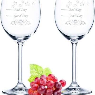 Leonardo Daily Weinglas mit Gravur - Good Day Bad Day Don't Even Ask - 460 ml - Geeignet für Rotwein und Weißwein