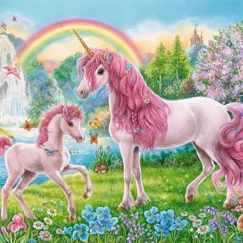 Diamond Painting Unicorns, 50x50 cm, Round Drills