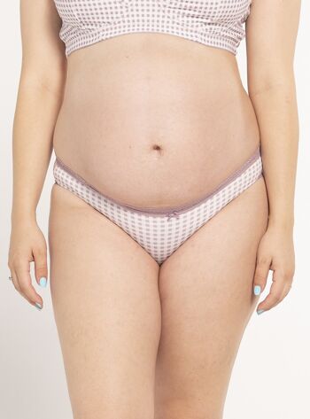 Culotte de grossesse en coton à imprimé vichy 1