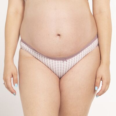 Gingham Print Cotton Maternity Briefs