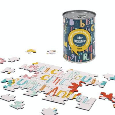 Puzzle à message - super instituteur, idéal pour les cadeaux de fin d'année scolaire - produit 100% francais