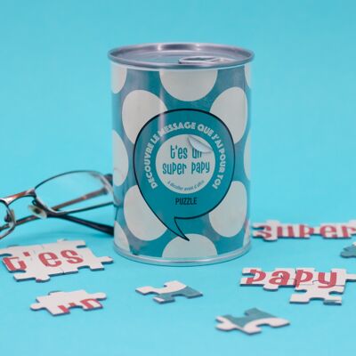 Message puzzle - you're a super grandpa - 100% French product