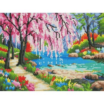 Diamond Painting Stream, 30x40 cm, Forets Ronds avec Cadre 2