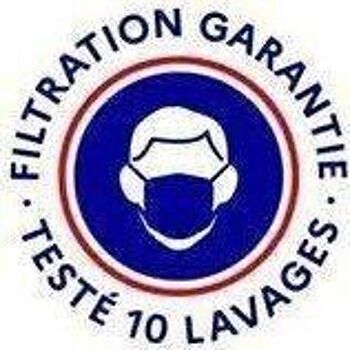 Lot de 7 masques Grand public filtration sup 90% en bambou lavables à 40°C utilisables min 10 fois 2