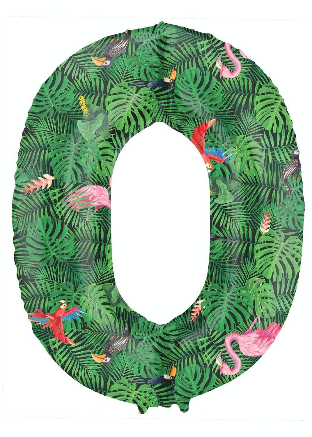 Folienballon Zahl 0 Jungle Vibe - 86 cm
