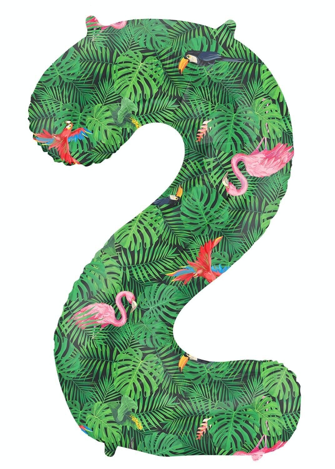Folienballon Nummer 2 Jungle Vibe - 86 cm