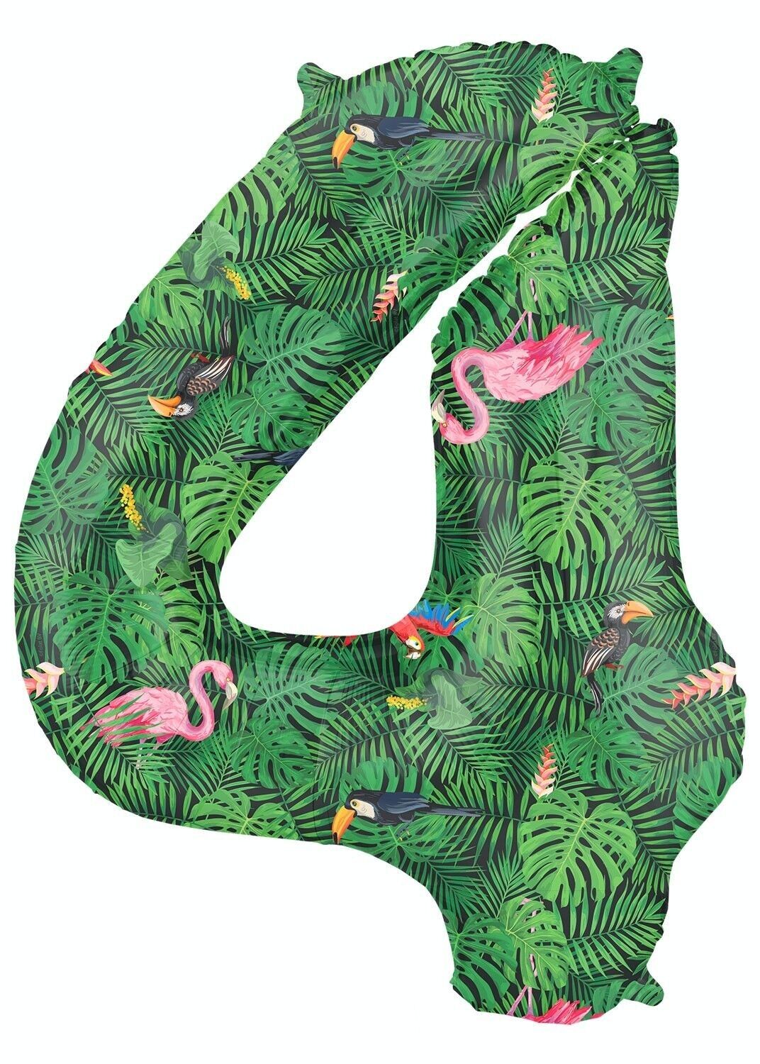 Folienballon Nummer 4 Jungle Vibe - 86 cm