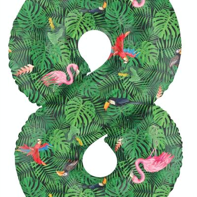 Foil balloon Number 8 Jungle Vibe - 86 cm