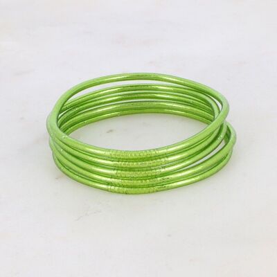 Raffinato braccialetto buddista verde oliva