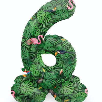 Globo Foil De Pie Número 6 Jungle Vibe - 41 cm