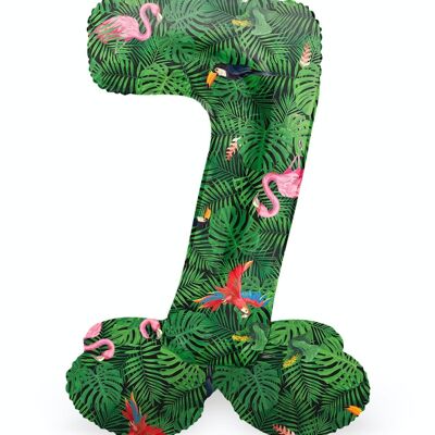 Palloncino foil in piedi Numero 7 Jungle Vibe - 41 cm
