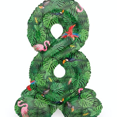 Palloncino foil in piedi numero 8 Jungle Vibe - 41 cm