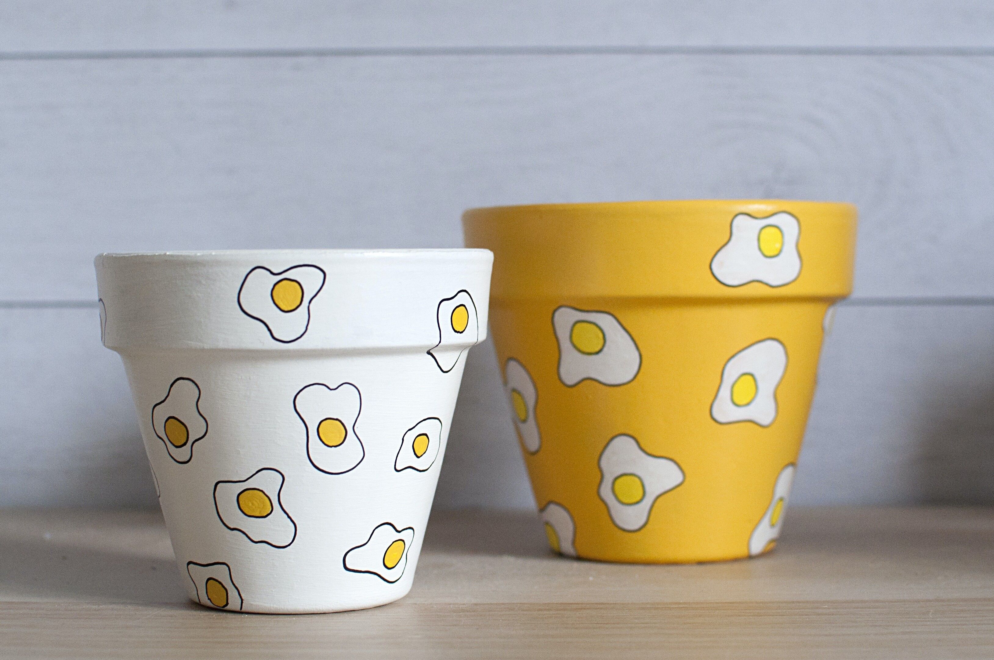 Vaso da fiori / fioriera in terracotta: Uova [Vaso originale / Vaso in terracotta originale]