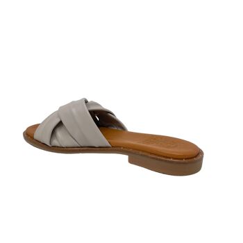 Sandale plate Aglaya en cuir Gris 3
