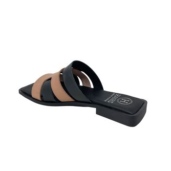 Sandale plate Temis en cuir Noir 3