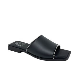 Sandale plate Vesta en cuir Noir 2