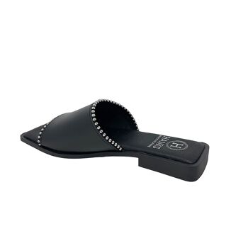 Sandale plate Vesta en cuir Noir 3