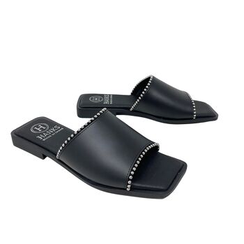 Sandale plate Vesta en cuir Noir 4
