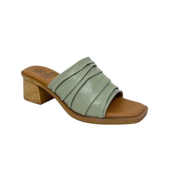 Sandale à talon Turan en cuir Vert 2