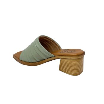 Sandale à talon Turan en cuir Vert 3