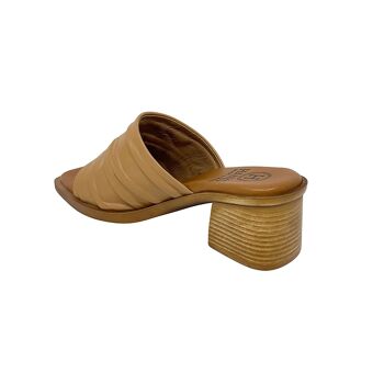 Sandale à talon Turan en cuir Camel 3