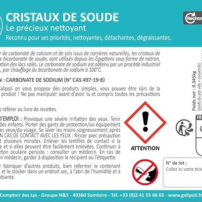 SODA CRYSTALS label x 50