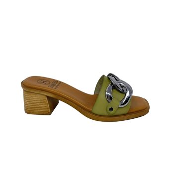 Sandale à talon Sila en cuir Vert 1