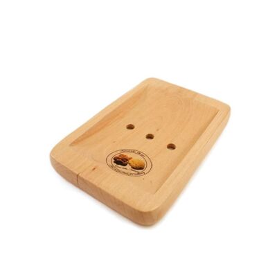 Concave wooden soap dish