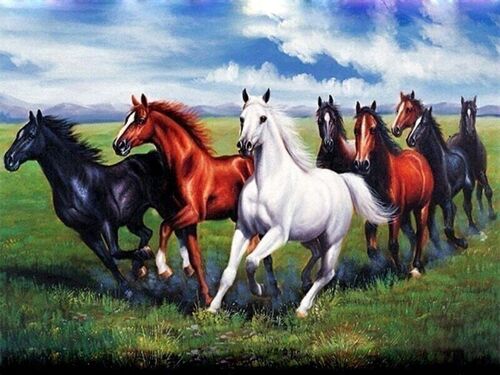 Diamond Painting Galloping horses, 30x40 cm,Square Drills