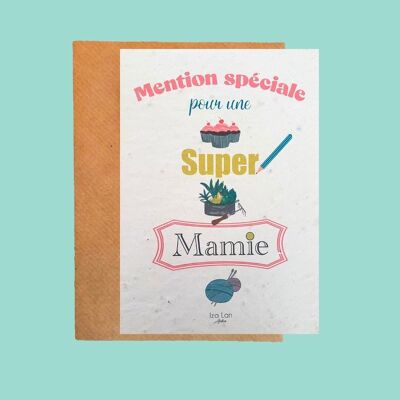 carte à planter double Mention spéciale pour une super mamie