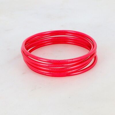 Brazalete budista delgado rojo brillante