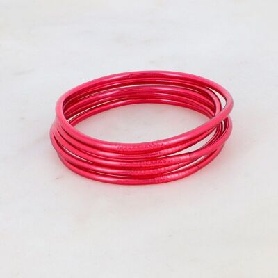 Brazalete budista fino rojo oscuro