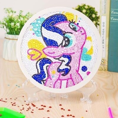 Diamond Painting Pony de colores, 20 cm, Taladros especiales