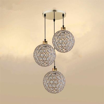 Globe Crystal Glass Light Shade 3 Outlet Suspension Plafond ~ 1609