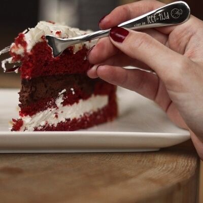 Happy cutlery - Luxury edition : cuillère à café et fourchette à gâteau avec POSITIVE VIBE !