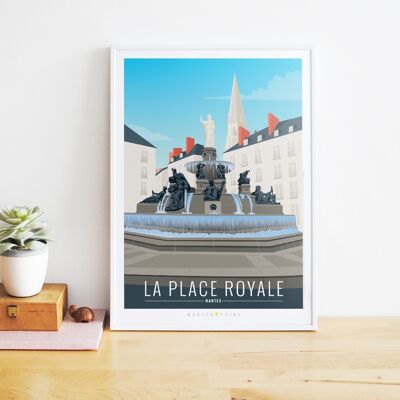 Touristenplakat 40x60 cm - Place Royale, Nantes