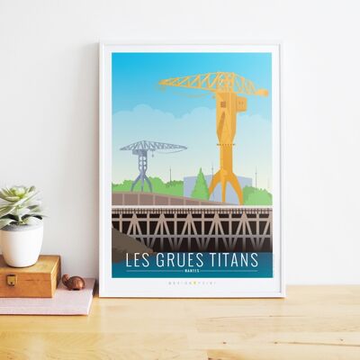 Touristenplakat 40x60 cm - Die Titanen der Kraniche, Nantes