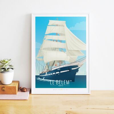 Affiche touristique 40x60 cm - Le Belem, Nantes