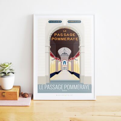 Tourist poster 40x60 cm - Le Passage Pommeraye (view from the entrance), Nantes