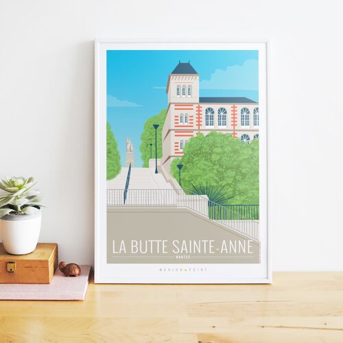 Affiche touristique 40x60 cm - La Butte Sainte-Anne, Nantes