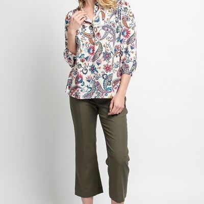 CAMBRONNE beige Paisley-Bluse