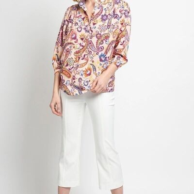 CAMBRONNE pink paisley blouse