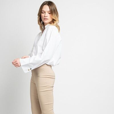 LIO beige cropped trousers