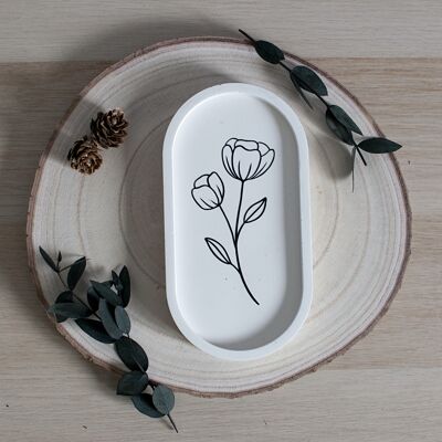 Tray - Oval empty pockets: Flowers