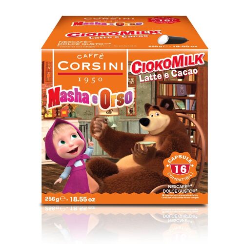 Capsule compatibili Dolce Gusto® | Masha e orso | Cioco&Milk | Confezione con 16 capsule